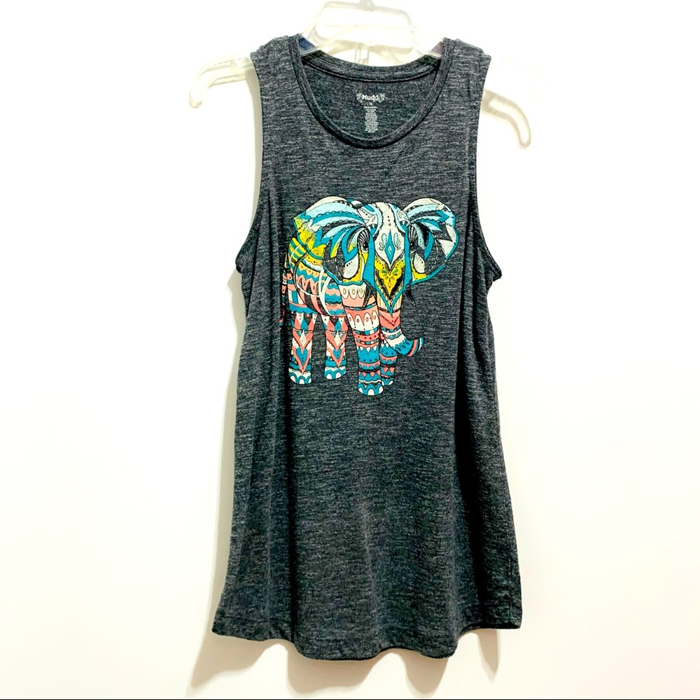 Mudd Girl’s Gray Tank Top with an Elephant